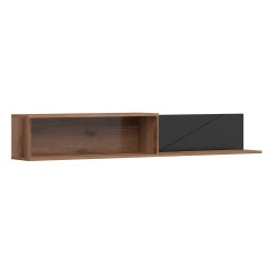 Wall shelf FORN 156 cm, oak with black