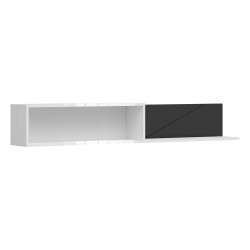 Wall shelf FORN 156 cm, white high gloss with black