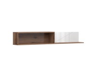 מדף קיר FORN 156, אלון דלאנו כהה עם לבן מבריק