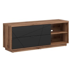 TV unit FORN 156 cm, 2 drawers, oak with black