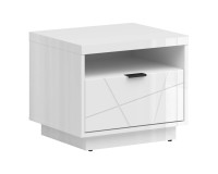 Тумба прикроватная FORN 50 см, 1 ящик, белый глянец Тумба прикроватная FORN 50 см, 1 ящик, белый глянец
