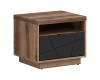 Тумба прикроватная FORN 50 см, 1 ящик, дуб делано тёмный с чёрным Тумба прикроватная FORN 50 см, 1 ящик, дуб делано тёмный с чёрным