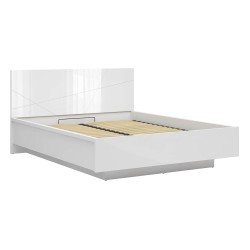 Bed FORN 160 x 200, with storage box, white high gloss