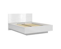 מיטה FORN 160 x 200, עם ארגז מצעים, לבן מבריק