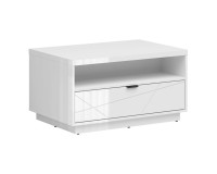 Coffee table FORN 60 cm, 1 drawer, white high gloss