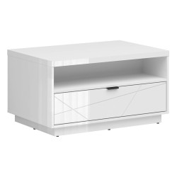 Coffee table FORN 60 cm, 1 drawer, white high gloss