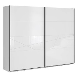 Wardrobe FORN 270 cm, white high gloss