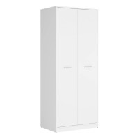 Wardrobe NEPO 80 cm, 2 doors, white