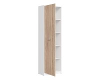 ארון ספרים NEPO 60, 1 דלת, לבן עם אלון סונומה