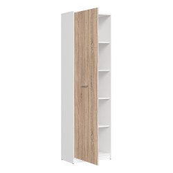 ארון ספרים NEPO 60, 1 דלת, לבן עם אלון סונומה
