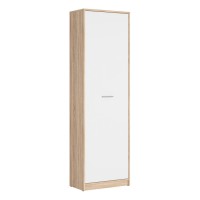 Шкаф книжный NEPO 60 см, 1 дверь, дуб сонома с белым