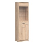 ויטרינה NEPO 60, 1 דלת ו 1 דלת זכוכית, אלון סונומה