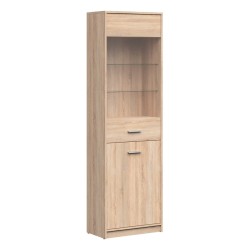 ויטרינה NEPO 60, 1 דלת ו 1 דלת זכוכית, אלון סונומה