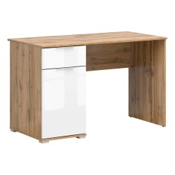 Desk ZELE 120 cm, wotan oak with white high gloss