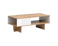Coffee table ZELE 120 cm, wotan oak with white high gloss