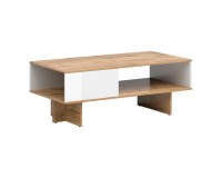 Coffee table ZELE 120 cm, wotan oak with white high gloss