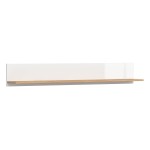 Wall shelf ZELE 135 cm, wotan oak with white high gloss