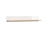 Wall shelf ZELE 135 cm, wotan oak with white high gloss