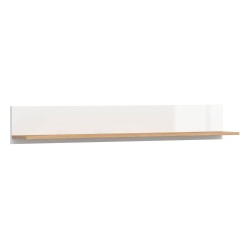 Wall shelf ZELE 135 cm, wotan oak with white high gloss Wall shelf ZELE 135 cm, wotan oak with white high gloss