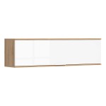 Wall cabinet ZELE 135 cm, 1 flap, wotan oak with white high gloss