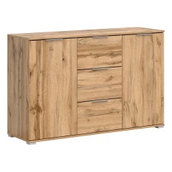 Chest of drawers ZELE 135 cm, 2 doors and 3 drawers, wotan oak