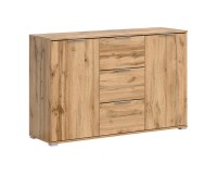 Chest of drawers ZELE 135 cm, 2 doors and 3 drawers, wotan oak