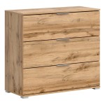 Chest of drawers ZELE 95 cm, 3 drawers, wotan oak