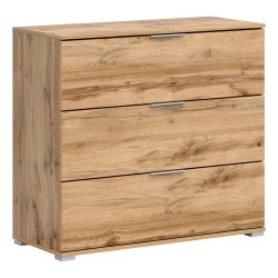 Chest of drawers ZELE 95 cm, 3 drawers, wotan oak