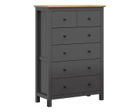 Комод HESEN 101 см, 6 ящиков, графитовый с дубом артисан Комод HESEN 101 см, 6 ящиков, графитовый с дубом артисан