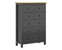 Комод HESEN 101 см, 6 ящиков, графитовый с дубом артисан Комод HESEN 101 см, 6 ящиков, графитовый с дубом артисан