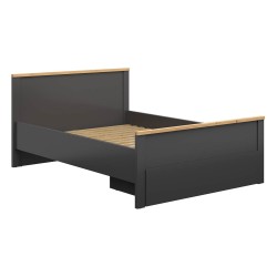 מיטה HESEN 140 x 200, גרפיט עם אלון ארטיסן
