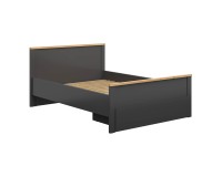 מיטה HESEN 140 x 200, גרפיט עם אלון ארטיסן מיטה HESEN 140 x 200, גרפיט עם אלון ארטיסן