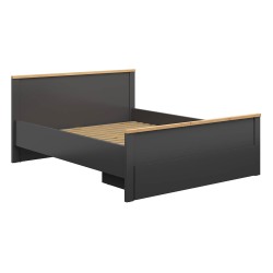מיטה HESEN 160 x 200, גרפיט עם אלון ארטיסן