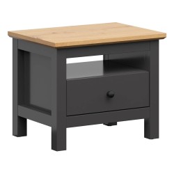 Bedside table HESEN 60 cm, 1 drawer, graphite with artisan oak