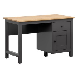Desk HESEN 60 cm, 1 door and 1 drawer, graphite with artisan oak