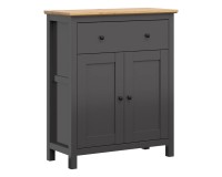 Chest of drawers HESEN 101 cm, 2 doors and 1 drawer, graphite with artisan oak