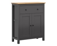 Chest of drawers HESEN 101 cm, 2 doors and 1 drawer, graphite with artisan oak