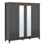 Wardrobe HESEN 197 cm, graphite with artisan oak