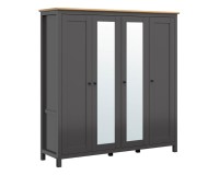 Wardrobe HESEN 197 cm, graphite with artisan oak