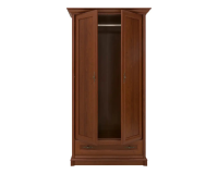 Wardrobe KENT 110 cm, 2 doors and 1 drawer, chestnut