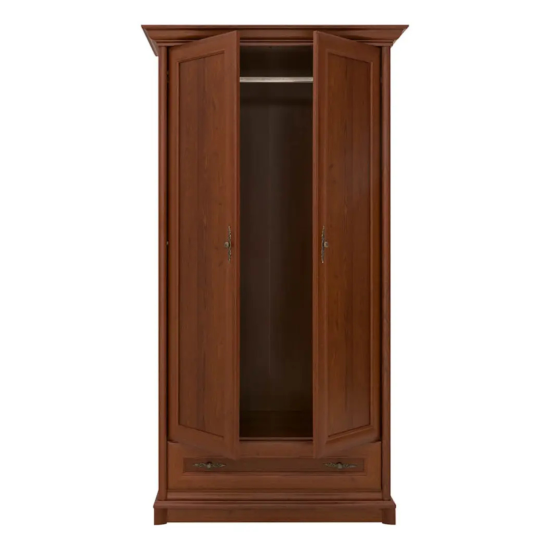 Wardrobe KENT 110 cm, 2 doors and 1 drawer, chestnut