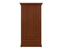 Wardrobe KENT 110 cm, 2 doors and 1 drawer, chestnut