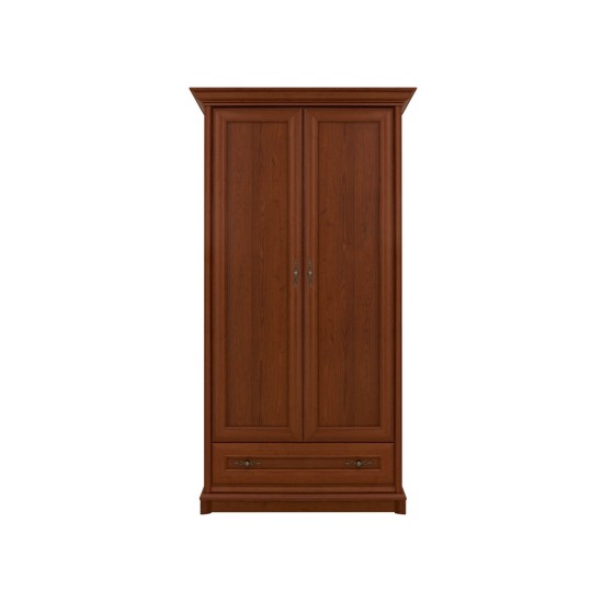 Wardrobe KENT 110 cm, 2 doors and 1 drawer, chestnut