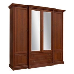 Шкаф распашной KENT 227 см, 4 двери и 2 ящика, каштан