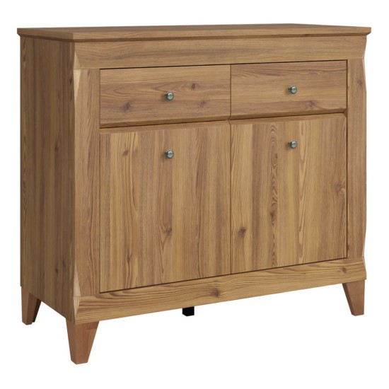 Chest of drawers BERGEN 110 cm, 2 doors and 2 drawers, light sibiu larch