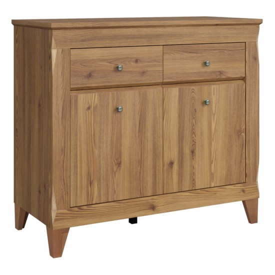 Chest of drawers BERGEN 110 cm, 2 doors and 2 drawers, light sibiu larch
