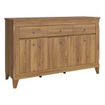 Chest of drawers BERGEN 156 cm, 3 doors and 3 drawers, light sibiu larch