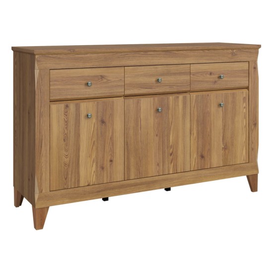 Chest of drawers BERGEN 156 cm, 3 doors and 3 drawers, light sibiu larch Chest of drawers BERGEN 156 cm, 3 doors and 3 drawers, light sibiu larch