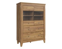 Витрина BERGEN 102 см, 2 стеклянные двери и 2 ящика, лиственница сибиу светлая