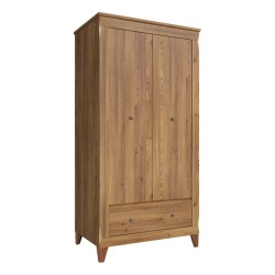 Wardrobe BERGEN 102 cm, 2 doors and 1 drawer, light sibiu larch